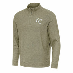Kansas City Royals Antigua Subtle Quarter-Zip Sweatshirt - Heather Olive