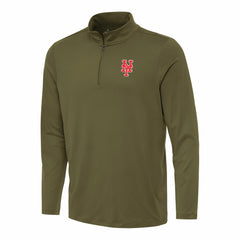 New York Mets Antigua Reprocess Quarter-Zip Top - Olive