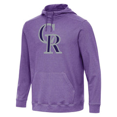 Colorado Rockies Antigua Cloud Pullover Hoodie - Heather Purple