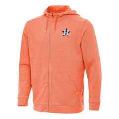Houston Astros Antigua Effortless Full-Zip Hooded Jacket - Heather Orange