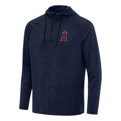 Los Angeles Angels Antigua Spikes Quarter-Zip Pullover Hoodie - Heather Navy