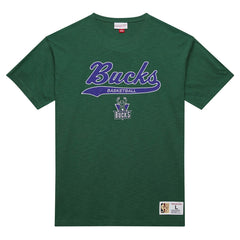 Milwaukee Bucks Hardwood Classics Felt Applique Slub T-Shirt - Green | Mitchell & Ness outlet