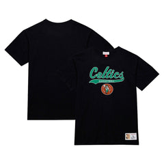 Boston Celtics Hardwood Classics Felt Applique Slub T-Shirt - Black | Mitchell & Ness on sale