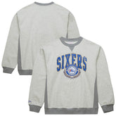 Philadelphia 76ers Vintage Logo Pullover Sweatshirt - Heather Gray | Mitchell & Ness outlet