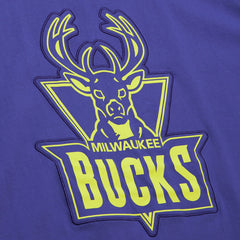 Milwaukee Bucks Hardwood Classics Neon Nights Premium T-Shirt - Purple | Mitchell & Ness cheap