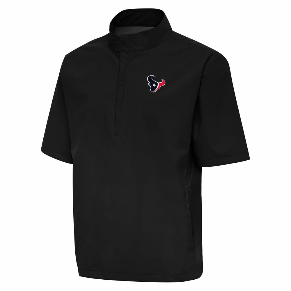 NFL Houston Texans Antigua Brisk Short Sleeve Quarter-Zip Windshirt