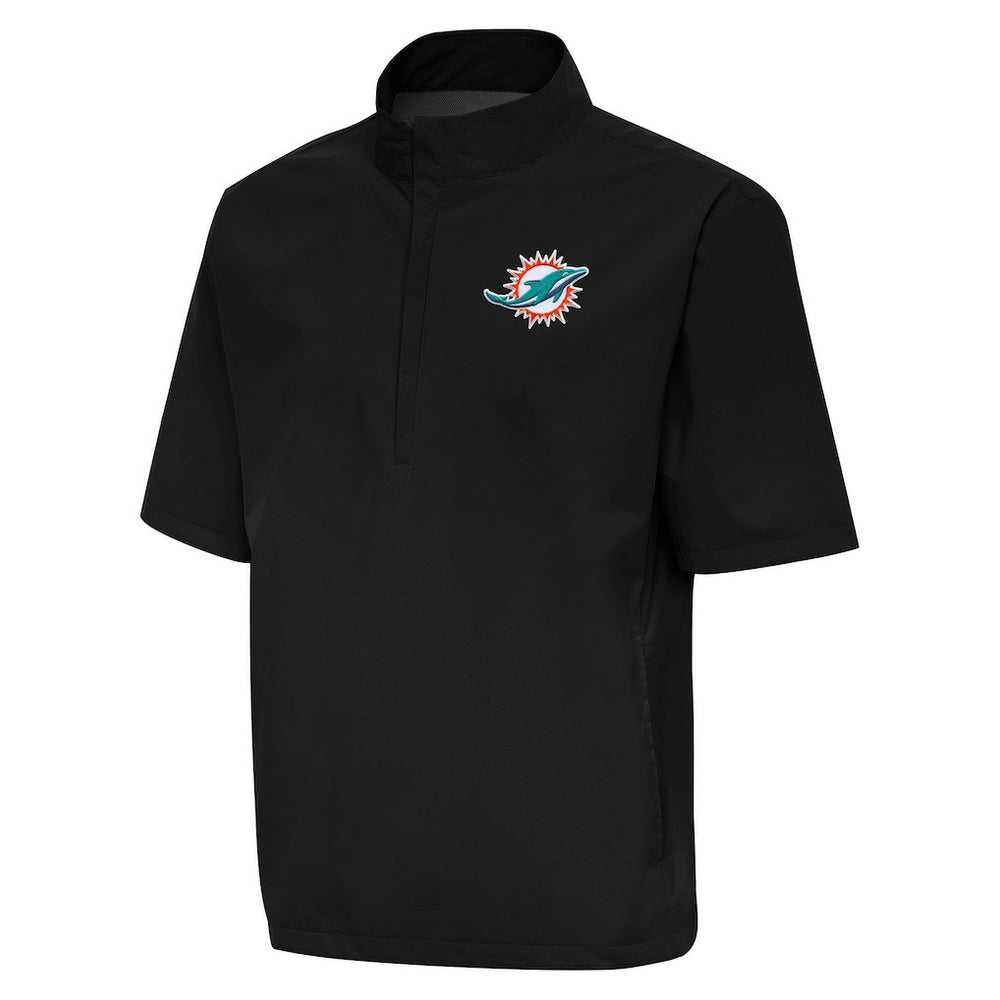 NFL Miami Dolphins Antigua Brisk Short Sleeve Quarter-Zip Windshirt