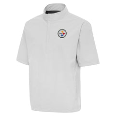 NFL Pittsburgh Steelers Antigua Brisk Short Sleeve Quarter-Zip Windshirt