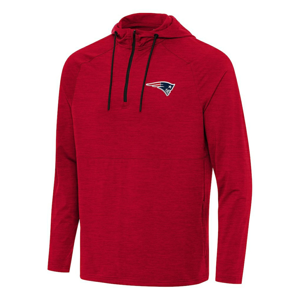 NFL New England Patriots Antigua Spikes Quarter-Zip Pullover Hoodie