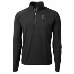 Kansas City Royals Cutter & Buck Adapt Eco Hybrid Raglan DryTec Quarter-Zip Jacket - Black