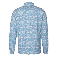 Detroit Tigers Cutter & Buck Traverse Eco Camo Tri-Blend DryTec Quarter-Zip Jacket - Light Blue
