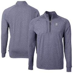 Detroit Tigers Cutter & Buck Adapt Eco Raglan Quarter-Zip Jacket - Heather Navy