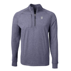 Detroit Tigers Cutter & Buck Adapt Eco Raglan Quarter-Zip Jacket - Heather Navy