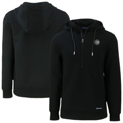 Chicago Cubs Cutter & Buck Roam Eco Recycled Half-Zip Pullover Hoodie - Black