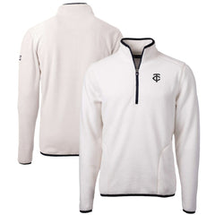 Minnesota Twins Cutter & Buck Cascade Eco Fleece Quarter-Zip Jacket - Oatmeal