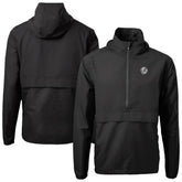 New York Yankees Cutter & Buck Charter Eco Recycled Anorak Half-Zip Hoodie Jacket - Black