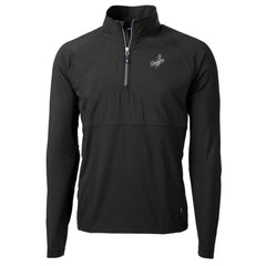 Los Angeles Dodgers Cutter & Buck Adapt Eco Hybrid Raglan DryTec Quarter-Zip Jacket - Black