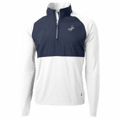 Los Angeles Dodgers Cutter & Buck Adapt Eco Hybrid Raglan DryTec Quarter-Zip Jacket - White
