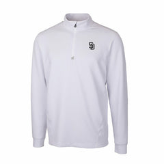 San Diego Padres Cutter & Buck Traverse Eco Tri-Blend DryTec Quarter-Zip Jacket - White