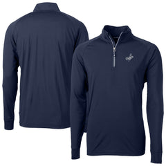 Los Angeles Dodgers Cutter & Buck Adapt Eco Raglan Quarter-Zip Jacket - Navy