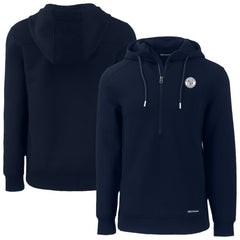 Milwaukee Brewers Cutter & Buck Roam Eco Recycled Tri-Blend Half-Zip Hoodie - Navy