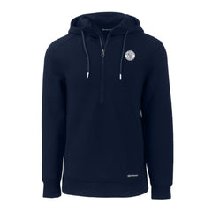 Milwaukee Brewers Cutter & Buck Roam Eco Recycled Tri-Blend Half-Zip Hoodie - Navy