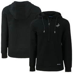 Los Angeles Dodgers Cutter & Buck Roam Eco Recycled Tri-Blend Half-Zip Hoodie - Black