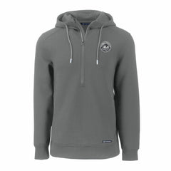 New York Mets Cutter & Buck Roam Eco Recycled Tri-Blend Half-Zip Hoodie - Gray