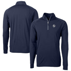 New York Yankees Cutter & Buck Big & Tall Adapt Eco DryTec Raglan Quarter-Zip Jacket - Navy