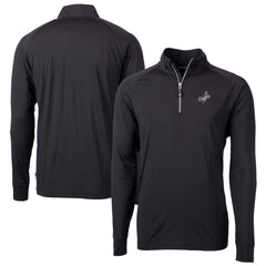 Los Angeles Dodgers Cutter & Buck Big & Tall Adapt Eco DryTec Raglan Quarter-Zip Jacket - Black