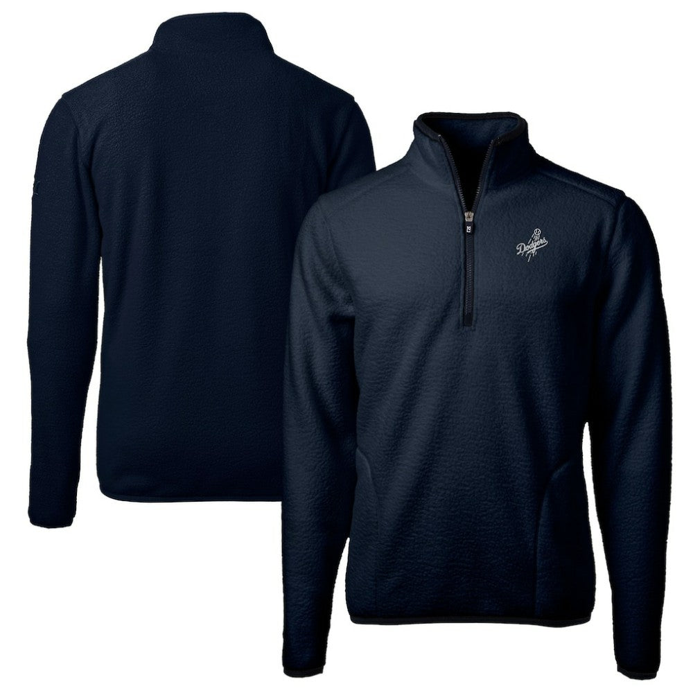 Los Angeles Dodgers Cutter & Buck Big & Tall Cascade Eco Fleece Quarter-Zip Jacket - Navy