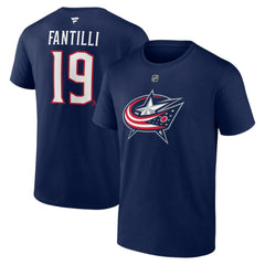 Adam Fantilli Columbus Blue Jackets Fanatics Authentic Stack Name & Number T-Shirt