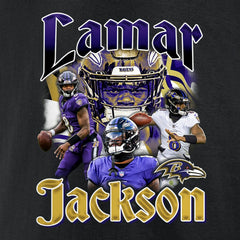 NFL Baltimore Ravens Lamar Jackson Notorious Player Graphic T-Shirt