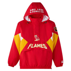 Calgary Flames OVO x Starter Half-Zip Hooded Jacket