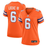 NFL Denver Broncos P.J. Locke III Women's Mile High Collection 1977 Throwback Player Game Jersey
