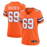 NFL Denver Broncos Mark Schlereth Women's Mile High Collection 1977 Throwback Retired Player Game Jersey