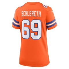 NFL Denver Broncos Mark Schlereth Women's Mile High Collection 1977 Throwback Retired Player Game Jersey