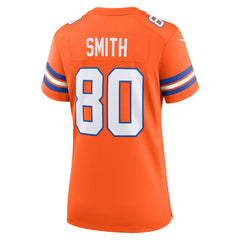 NFL Denver Broncos Rod Smith Women's Mile High Collection 1977 Throwback Retired Player Game Jersey