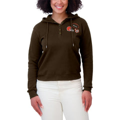 NFL Cleveland Browns WEAR by Erin Andrews Women's Plus Size Waffle Hoodie Pullover Top