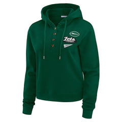 NFL New York Jets WEAR by Erin Andrews Women's Plus Size Waffle Hoodie Pullover Top