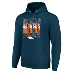 NFL Denver Broncos Starter Four Team Name Logo Fleece Pullover Hoodie