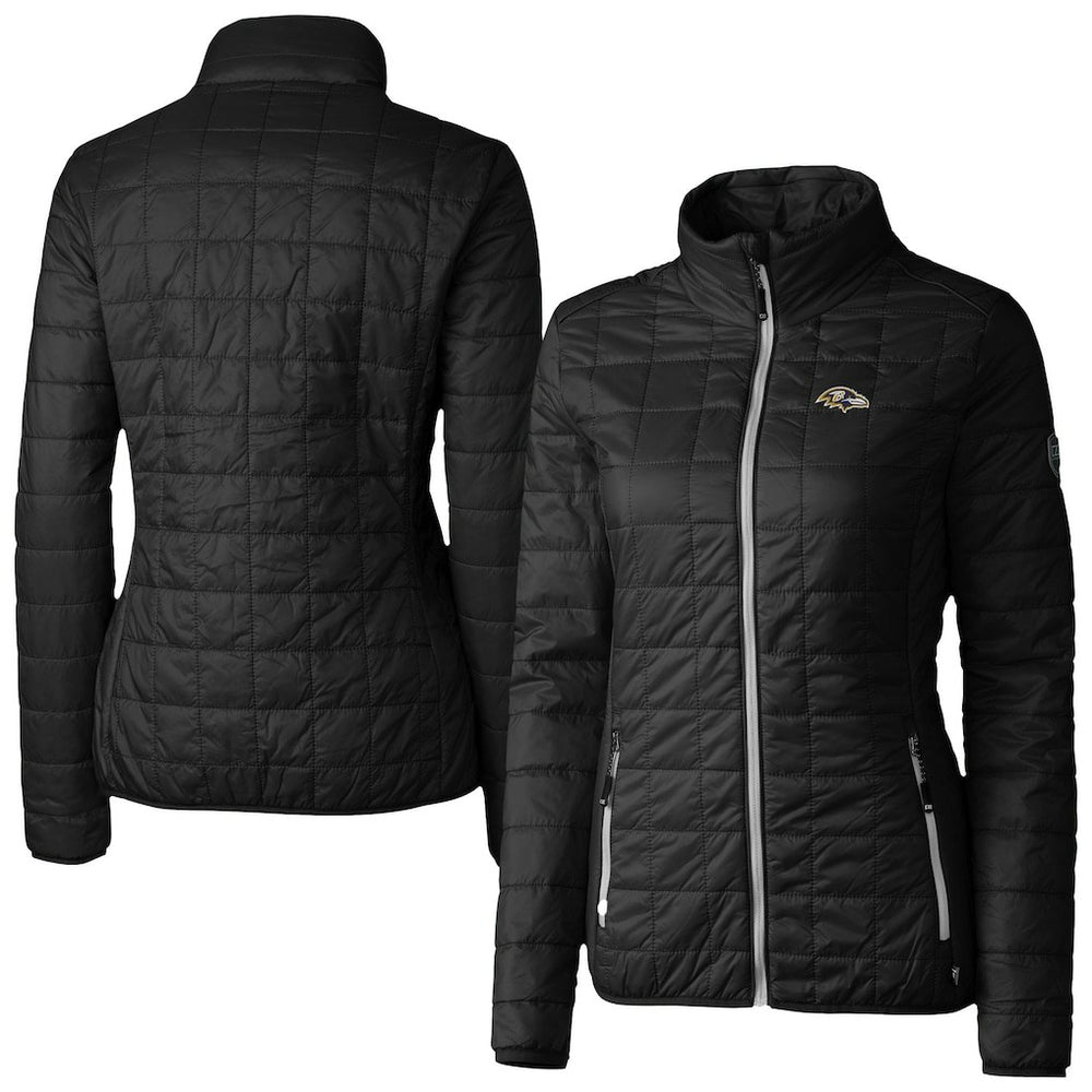 NFL Baltimore Ravens Cutter & Buck Women's Rainier PrimaLoft Eco Insulated Full-Zip Puffer Jacket