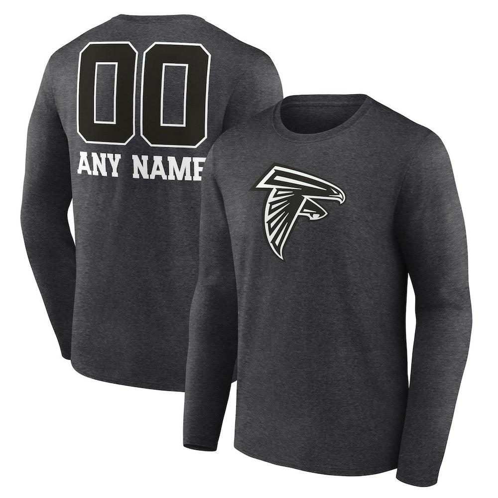 NFL Atlanta Falcons Personalized Name & Number Monochrome Long Sleeve T-Shirt
