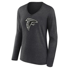 NFL Atlanta Falcons Women's Personalized Name & Number Monochrome V-neck T-Shirt