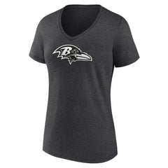 NFL Baltimore Ravens Women's Personalized Name & Number Monochrome V-Neck Long Sleeve T-Shirt