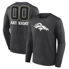NFL Denver Broncos Personalized Name & Number Monochrome Long Sleeve T-Shirt