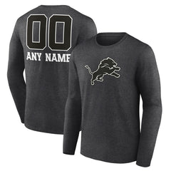 NFL Detroit Lions Personalized Name & Number Monochrome Long Sleeve T-Shirt