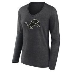 NFL Detroit Lions Women's Personalized Name & Number Monochrome V-neck T-Shirt