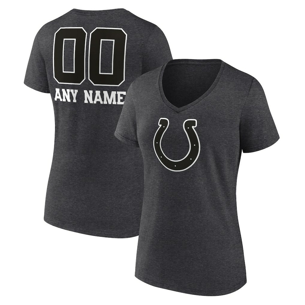 NFL Indianapolis Colts Women's Personalized Name & Number Monochrome V-Neck Long Sleeve T-Shirt
