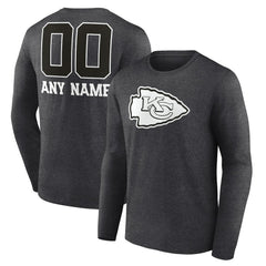 NFL Kansas City Chiefs Personalized Name & Number Monochrome Long Sleeve T-Shirt